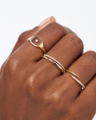 Solid Yellow Gold - 3 Stone Birthstone Ring