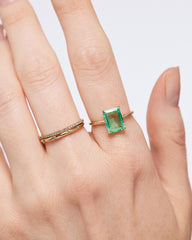 Solid Yellow Gold - Blue Topaz Spritz Ring