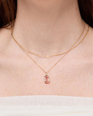 Solid Yellow Gold - Blue Topaz Spritz Necklace