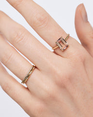 Solid Yellow Gold - Blue Topaz Spritz Ring