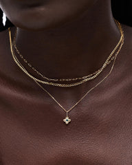 Solid Yellow Gold - London Blue Topaz Mini Liora Necklace