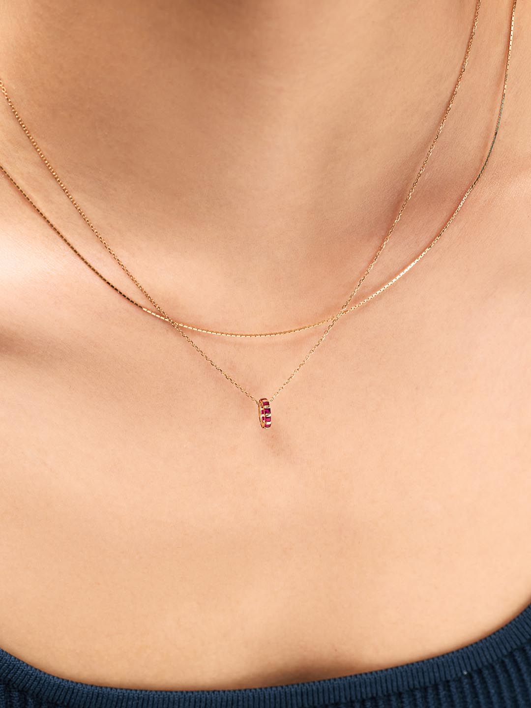 Solid Yellow Gold - Blue Sapphire Zeno Charm