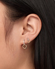 Solid Yellow Gold - Diamond Links Studs