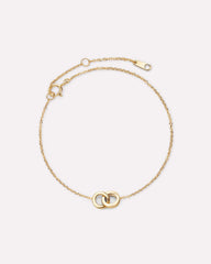 10K Solid Gold Links Circle Charm Bracelet For Women Ana Luisa Duo Links Bracelet