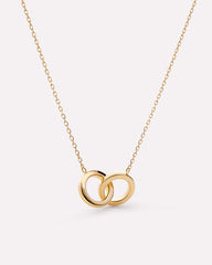 10K Solid Gold Links Circle Pendant Necklaces For Women Ana Luisa Duo Links Necklace