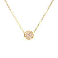 Dainty Diamond Speckled Birthstone Circle Necklace