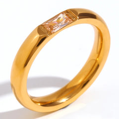 18K Baguette Cut Birthstone Ring