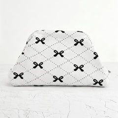 Woven Striped Pouch Clutch