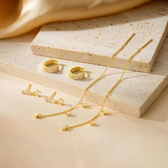 3-Piece Dainty Diamond Accented Earrings Stack