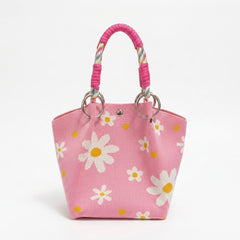 Knit Magnetic Clasp Bucket Bag