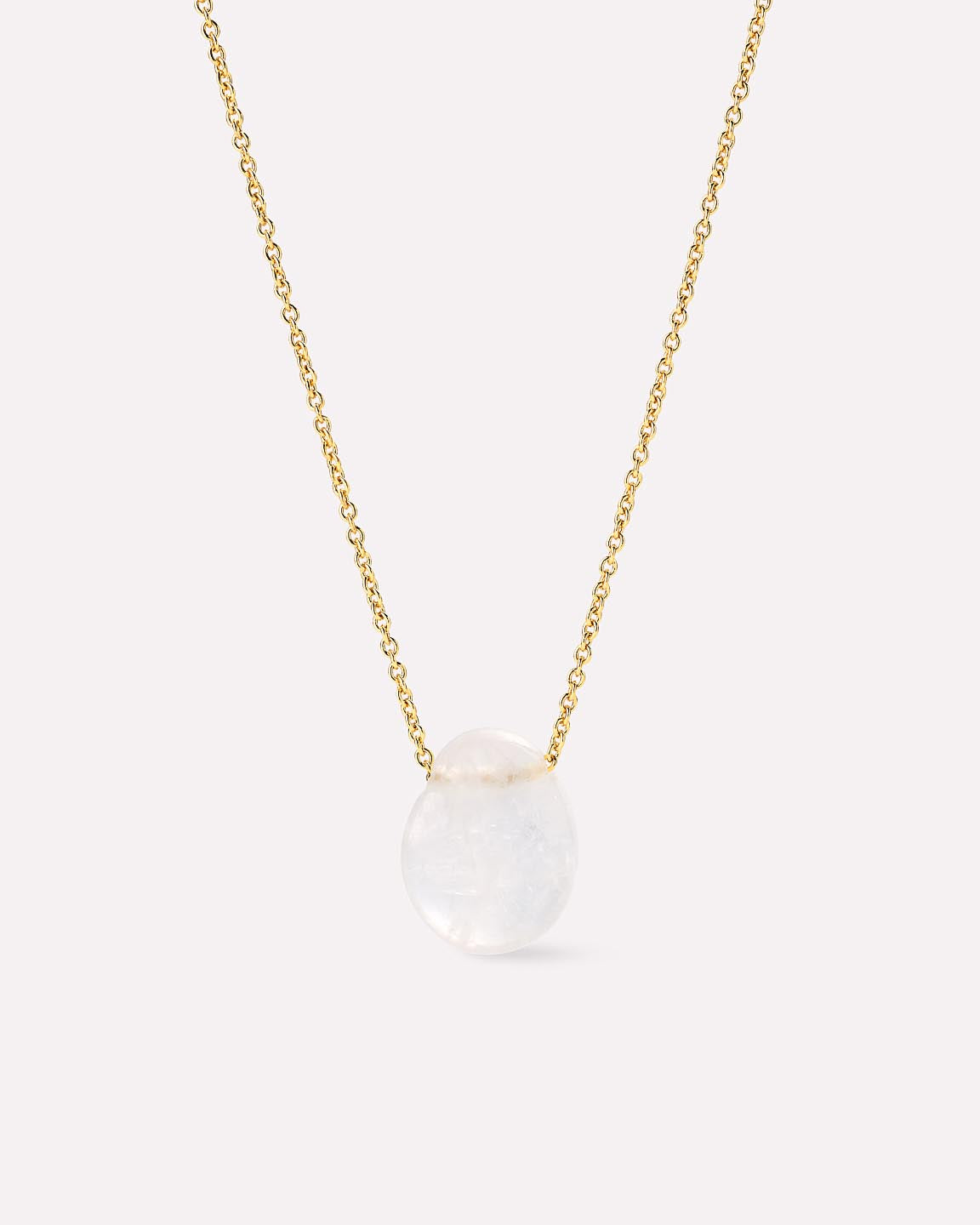 Gold Pendant Necklace - Pebble