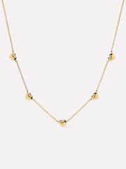 Heart Necklace - Lev Mini Pave Station Necklace