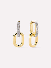 Double Hoop Earrings - Ash Double Marble Blue