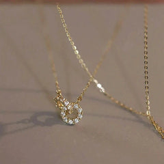 14K S925 Interlaced Diamond Circles Necklace - Veinci