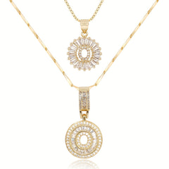 2-Piece 14K Diamond Letter Initial Necklaces