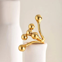 18k Bold Layered Ball Wrap Ring - Veinci