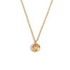 18k Dainty Minimal Birthstone Necklace - Veinci