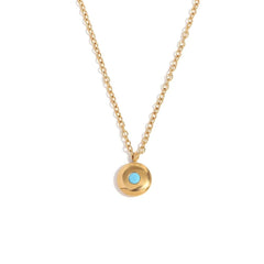 18k Dainty Minimal Birthstone Necklace - Veinci
