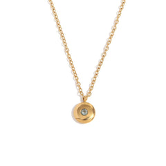 18k Dainty Minimal Birthstone Necklace - Veinci