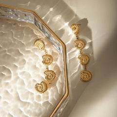 18k Dangling Shells Tropical Earrings - Veinci
