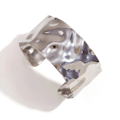 18k Hammered Texture Bangle Bracelets - Veinci