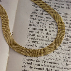 18k Layered Gold Mesh Choker Necklace and Bracelet - Veinci