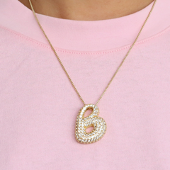 Chunky Bubble Diamond Dazzle Initial Necklaces