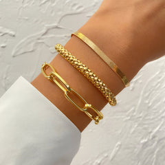 3-Piece Chunky & Elegant Bracelet Stack