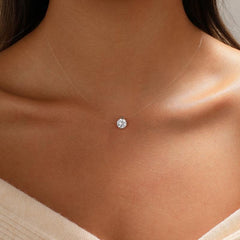 Floating Diamond Invisible Necklace