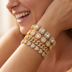 4-Piece Chunky Diamond Bracelet Stack