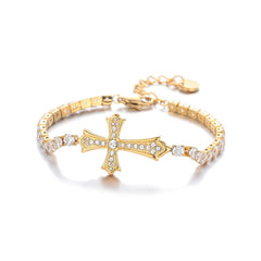 Statement Cross Tennis Bracelet