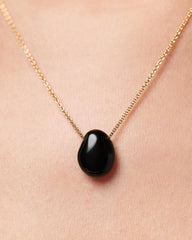 Gold Pendant Necklace - Pebble