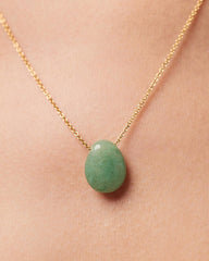 Gold Pendant Necklace - Pebble