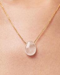 Gold Pendant Necklace - Pebble