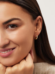 Chunky Gold Hoop Earrings - Gold Bold C-Hoops Large