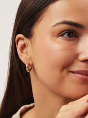 Chunky Gold Hoop Earrings - Gold Bold C-Hoops Large