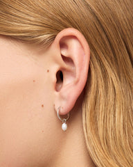 Drop Earrings - Lainey Medium Marble Blue