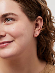 Gold Stud Earrings - Invisible Set Studs Medium