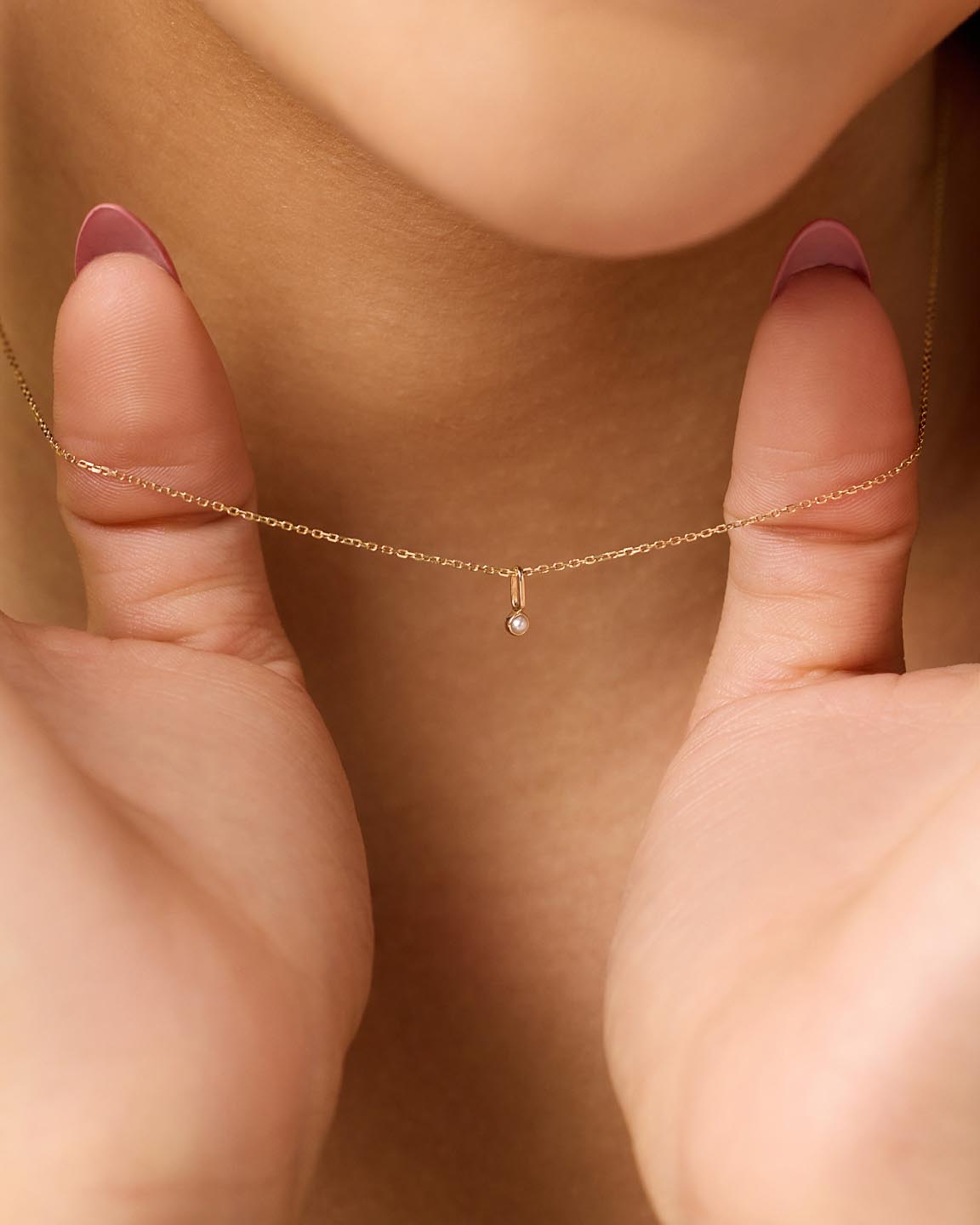 Ana Luisa Jewelry Necklace Charms Birthstone Gold Mini Birthstone Charm June Birthstone Gold Mini Pearl Charm Solid Gold