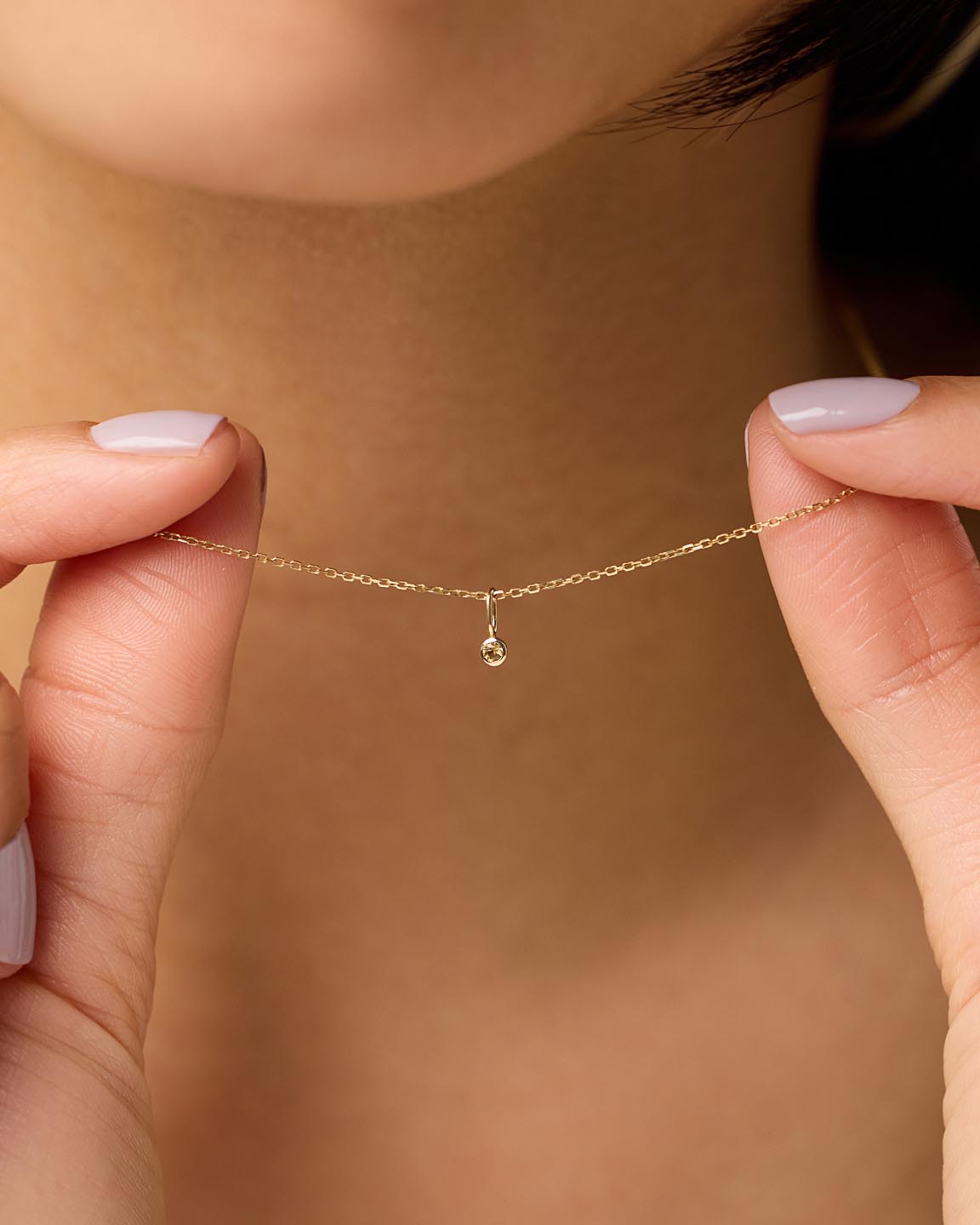 Ana Luisa Jewelry Necklace Charms Birthstone Gold Mini Birthstone Charm November Birthstone Gold Mini Citrine Charm Solid Gold