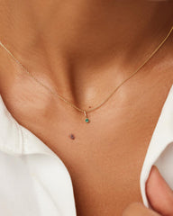 Ana Luisa Jewelry Necklace Charms Birthstone Gold Mini Birthstone Charm Tiny Emerald Charm Solid Gold