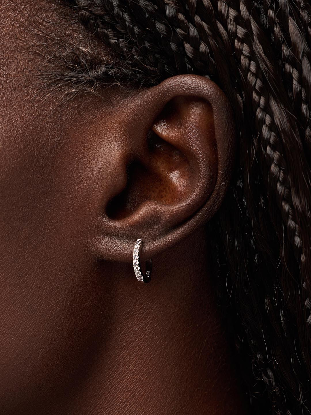 Gold Huggie Hoop Earrings - Pave Huggie Hoops