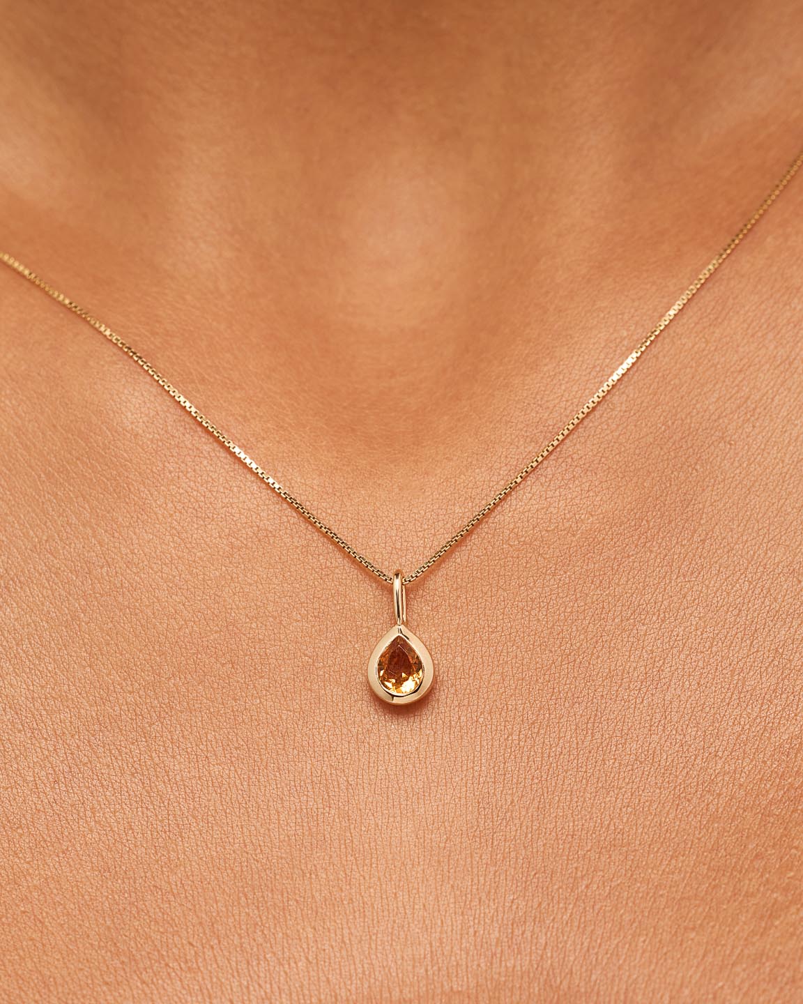 Solid Gold Amethyst Blue Sapphire Blue Topaz Yellow Citrine Semi Precious Stones Birthstones Pendant Necklaces For Women Ana Luisa Teardrop Necklace Citrine
