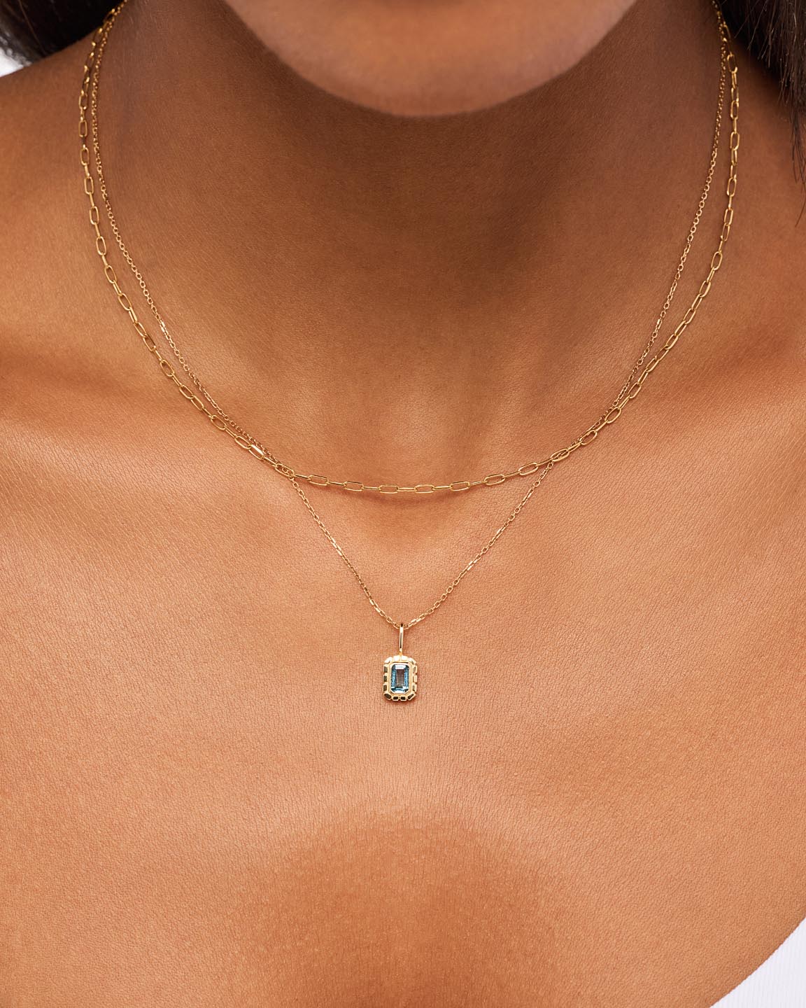 Solid Gold Amethyst Green Sapphire Blue Topaz White Sapphire Semi Precious Stones Pendants Necklace Charms For Women Ana Luisa Heirloom Charm Blue Topaz
