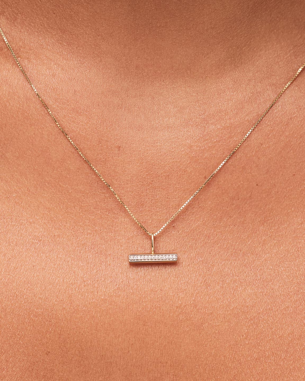 Solid Gold Diamond Fine Pendant Necklaces For Women Ana Luisa Diamond Toggle Charm Necklace