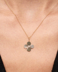 Solid Gold Diamond Solid Bloom Spring Ring Clasp Fine Flower Pendant Necklaces Ana Luisa Large Diamond Flower Charm Necklace