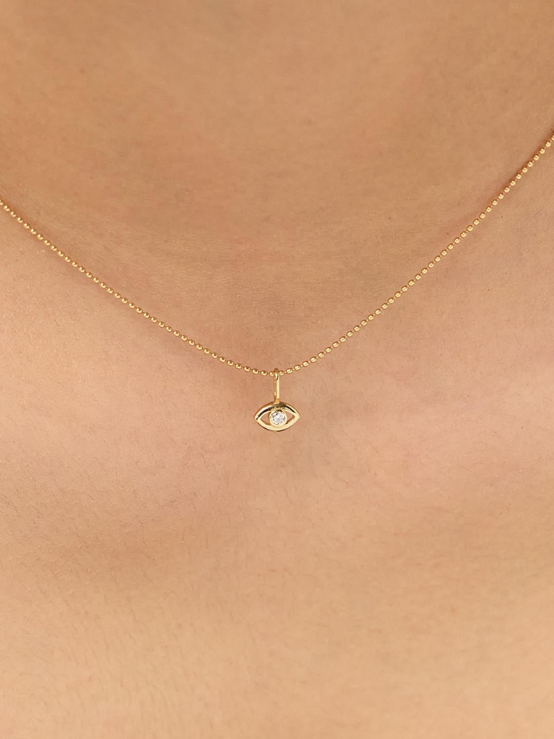 Gold Pendant - Gold Mini Evil Eye Charm