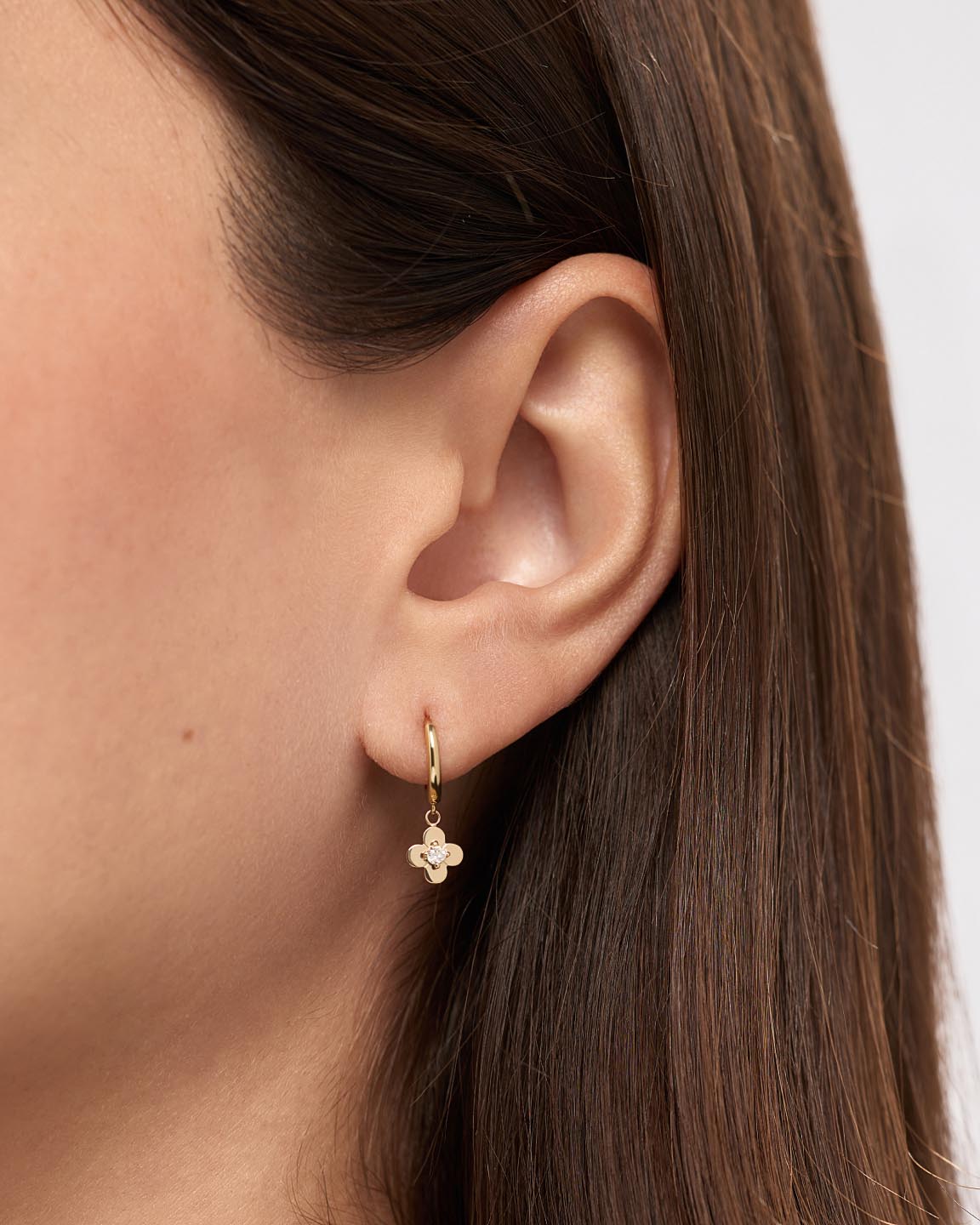 Solid Gold Diamonds Solid Bloom Fine Flower Drop Earrings Ana Luisa Mini Flower Drop Earrings