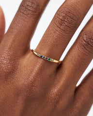 Solid Yellow Gold - 3 Stone Birthstone Ring