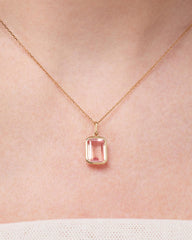 Solid Yellow Gold - Blue Topaz Spritz Necklace
